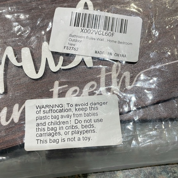 Bathroom Rules Wall Hangings 3 wood signs with jute and hangers Brush Wash Comb - Picture 7 of 8